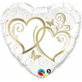 Anagram Anagram 71498 18 in. Entwined Hearts Gold Foil Balloon - Pack of 5 71498